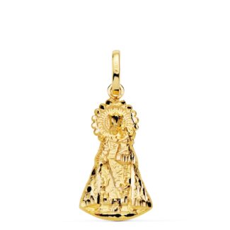 18K MEDALLA SILUETA VIRGEN ORO AMARILLO DE LOS DESAMPARADOS 23X13 MM