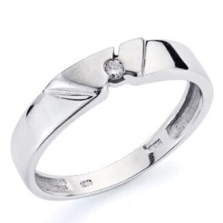 18K SORTIJA ORO BLANCO DIAMANTES TALLA BRILLANTE 0,05 QTS,