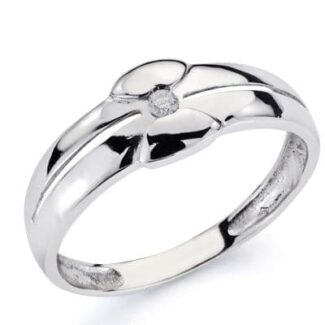 18K SOLITARIO ORO BLANCO DIAMANTE TALLA BRILLANTE 0,050 QTS,