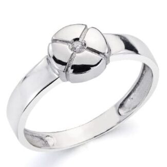 18K SORTIJA ORO BLANCO DIAMANTE 0,015 QTS, ANCHO: 7 MM