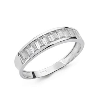 18K SORTIJA ORO BLANCO CIRCONITA BARRITAS 4,5 MM