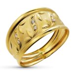 18K SORTIJA ORO AMARILLO CON CIRCONITAS, ANCHO: 11 MM