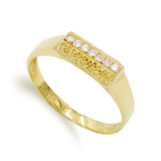 18K SORTIJA ORO AMARILLO CON CIRCONITAS, MEDIDA: 11 X 4,5 MM