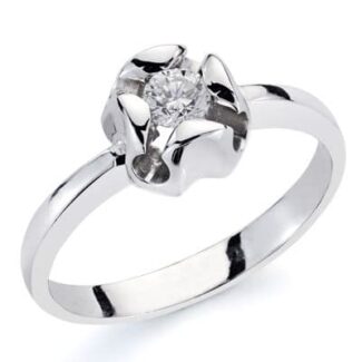 18K SOLITARIO ORO BLANCO CON DIAMANTE 0,20 QTS, ANCHO: 7,5MM