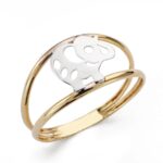 18K SORTIJA ORO BICOLOR DOBLE CUERPO CON ELEFANTE, ANCHO: 9,5MM