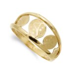 18K SORTIJA ORO AMARILLO CALADA CON MARIQUITAS, ANCHO 10 MM