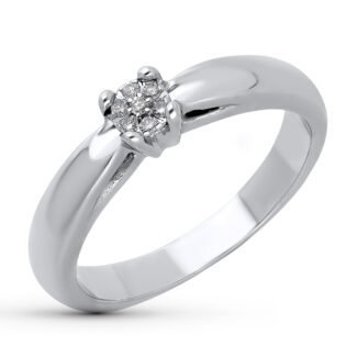 18K SORTIJA ORO BLANCO DIAMANTES 0,05 QTES, ANCHO: 4,5 MM