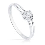 18K SOLITARIO ORO BLANCO CIRCONITA 4,5 MM