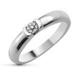 18K SORTIJA ORO BLANCO DIAMANTES TALLA BRILLANTE 0,05 QTS, ANCHO: 3,5 MM