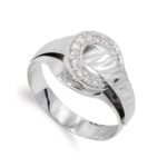 18K SORTIJA ORO BLANCO CON CIRCONITAS, ANCHO: 10 MM