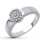 18K SORTIJA ORO BLANCO CUAJO 19 DIAMANTES, ANCHO: 8,5 MM