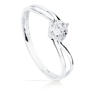 18K SOLITARIO ORO BLANCO CIRCONITA 4,5 MM