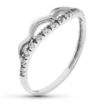 18K SORTIJA ORO BLANCO ONDAS LISAS Y CIRCONITAS, ANCHO: 4,5 MM