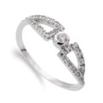 18K SORTIJA ORO BLANCO CON CIRCONITA CENTRAL, ANCHO: 5 MM