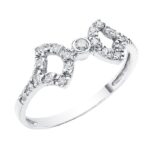 18K SORTIJA ORO BLANCO CON CIRCONITAS, ANCHO: 7,5 MM