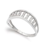 18K SORTIJA ORO BLANCO CON CIRCONITAS, ANCHO: 6,5 MM