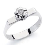 18K SOLITARIO ORO BLANCO DIAMANTE 0,10 QTS,