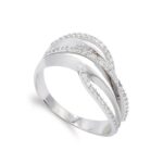 18K SORTIJA ORO BLANCO CON CIRCONITAS, ANCHO: 9 MM