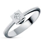 18K SORTIJA ORO BLANCO DIAMANTES 0,10 QTS, ANCHO: 5,5 MM