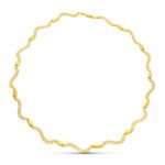 18K GARGANTILLA ORO AMARILLO ONDAS CON CIRCONITAS