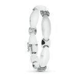 18K PULSERA ORO BLANCO MATE Y BRILLO 19,5 CM