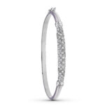 18K PULSERA ORO BLANCO MEDIA CAÑA CIRCONITAS
