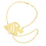 18K PULSERA ORO AMARILLO INDIA CON PEZ LASER MATIZADO,