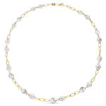 18K GARGANTILLA ORO BICOLOR FLORES 45CM