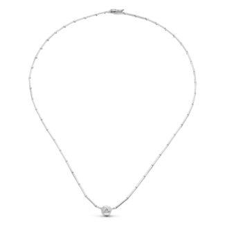 18K GARGANTILLA ORO BLANCO CHATON,