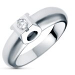 18K SOLITARIO ORO BLANCO DIAMANTE 0,15 QTS, ANCHO: 6,5 MM