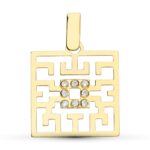 18K COLGANTE ORO AMARILLO LASER Y CIRCONITAS
