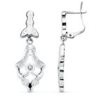 18K PENDIENTES CUBANAS ORO BLANCO 30X10 MM CIERRE CATALAN