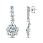 18K PENDIENTES ORO BLANCO DOS CUERPOS CON CIRCONITA 20X12 MM, CIERRE PRESION