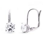 18K PENDIENTES ORO BLANCO CIRCONITA 18X7 MM CIERRE GANCHO
