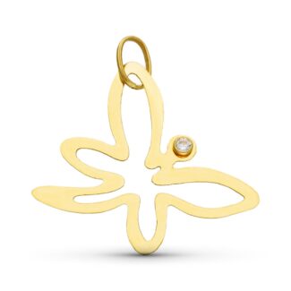 18K COLGANTE ORO AMARILLO MARIPOSA CIRCONITA