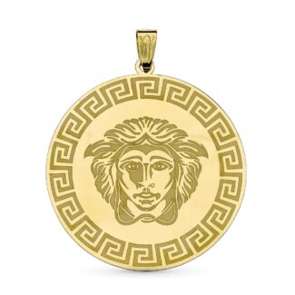 18K COLGANTE MEDUSA ORO AMARILLO GRECA 32X30 MM