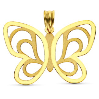 18K COLGANTE ORO AMARILLO LASER MARIPOSA 32X24 MM