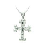 18K CRUZ ORO BLANCO CON CIRCONITA 20X15 MM