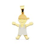 18K COLGANTE NIÑO TRICOLOR 22X16 MM