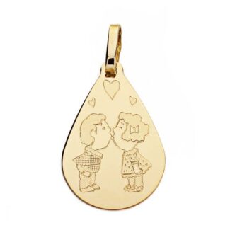 18K COLGANTE ORO AMARILLO GOTA PAREJA 21X14 MM