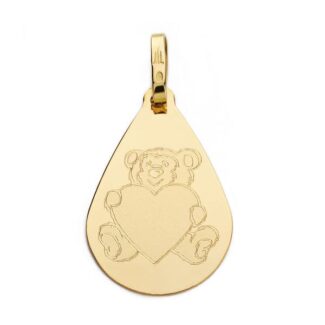 18K COLGANTEORO AMARILLO GOTA OSO CORAZON 21X14 MM