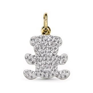 18K COLGANTE ORO AMARILLO OSO Y CIRCONITA 21X17 MM
