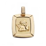 18K MEDALLA ORO AMARILLO ANGEL BURLON LASER 20X17 MM