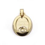 9K COLGANTE " SIEMPRE UNIDOS " BICOLOR 22X16 MM