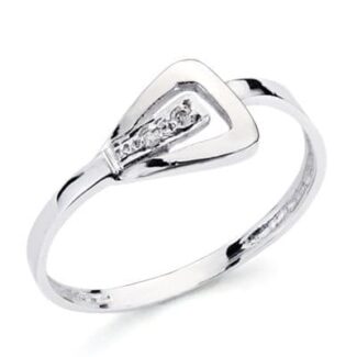 18K SORTIJA ORO BLANCO DIAMANTES TALLA BRILLANTE 0,016 QTS, 8 X 7MM