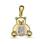 18K COLGANTE ORO AMARILLO OSO CIRCONITA 19X17 MM