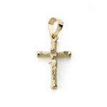 9K CRUZ ORO AMARILLO CRISTO 19X10X1,5 MM