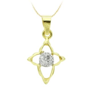 18K CRUZ ORO BICOLOR CIRCONITA 14X11 MM