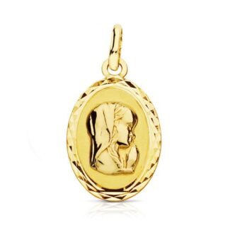 9K MEDALLA ORO AMARILLO VIRGEN NIÑA 19X12 MM