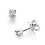18K PENDIENTES ORO BLANCO 2 DIAMANTES LABORATORIO 0,110 QTS, VS2-G, CIERRE PRESION MEDIDA: 2,4MM